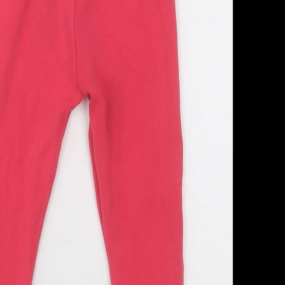 NEXT Girls Pink Cotton Capri Trousers Size 2 Years Regular