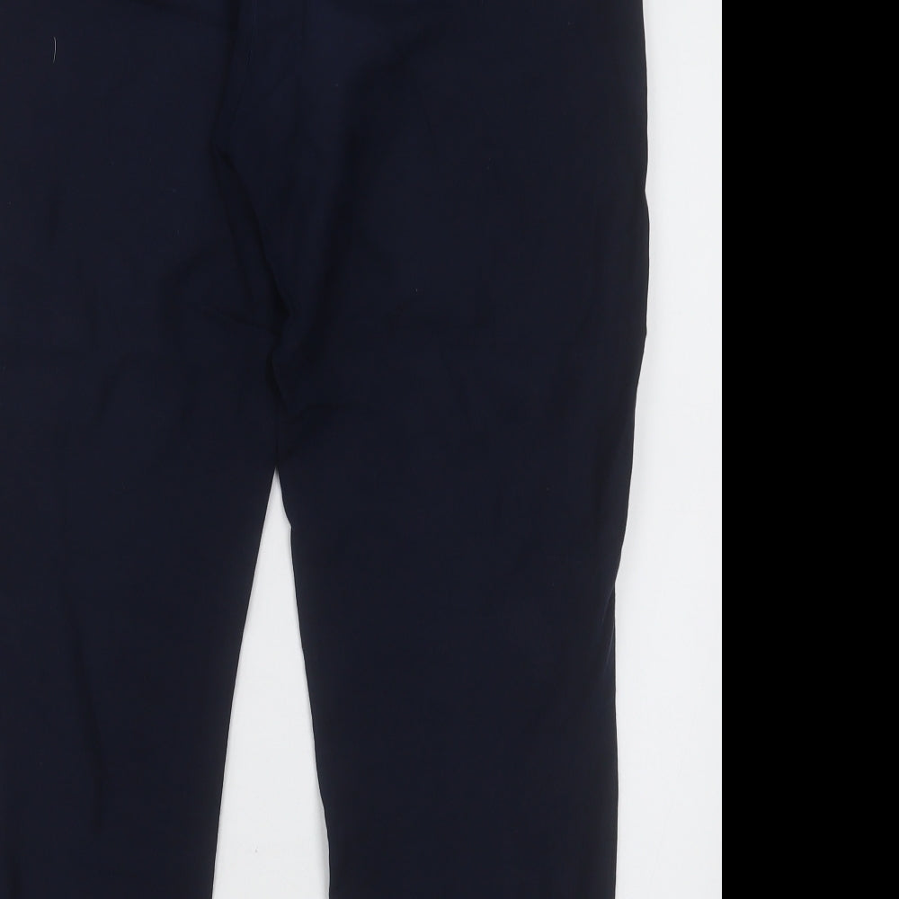 Dunnes Stores Womens Blue Linen Trousers Size 10 L30 in Regular Button