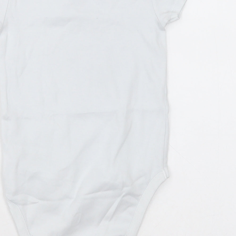 NEXT Girls White Cotton Bodysuit One-Piece Size 2-3 Years Button - Unisex