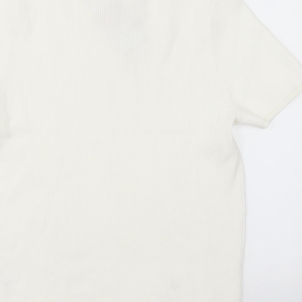 sainsburys Womens White Viscose Pullover Sweatshirt Size 16 Pullover - Heart pattern