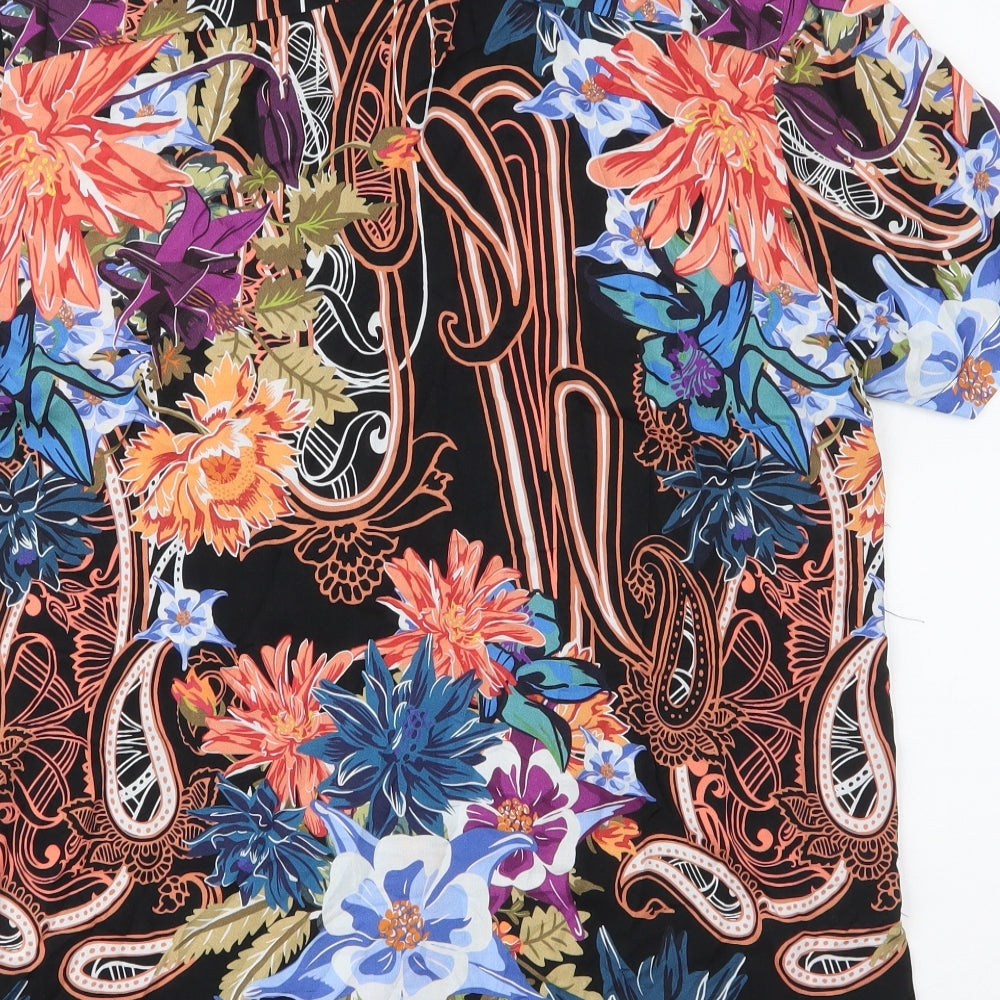 Topman Mens Multicoloured Paisley Viscose Button-Up Size M Collared Button