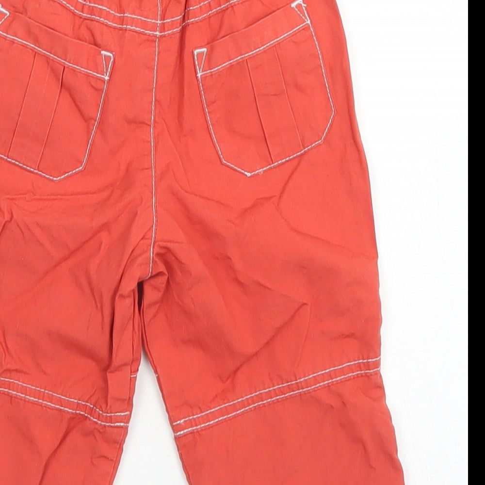 /tu Boys Orange Cotton Cargo Trousers Size 6-9 Months Drawstring