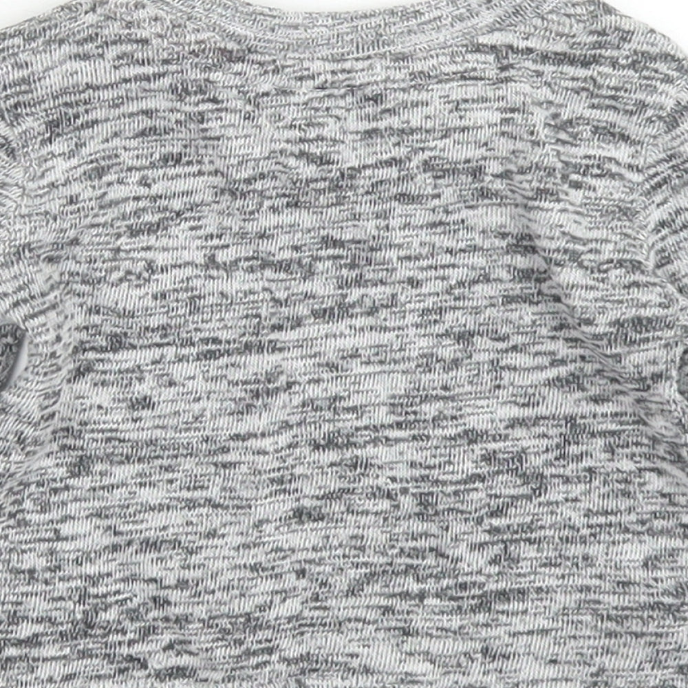 Primark Boys Grey Cotton Basic T-Shirt Size 3-6 Months Crew Neck Snap