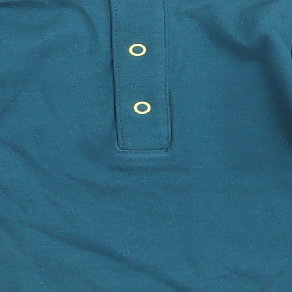 Next Boys Green Cotton Basic T-Shirt Size 0-3 Months Crew Neck Snap