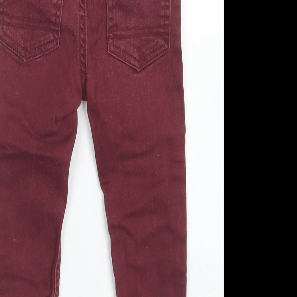 Denim Co Boys Purple Cotton Capri Jeans Size 12-18 Months Button
