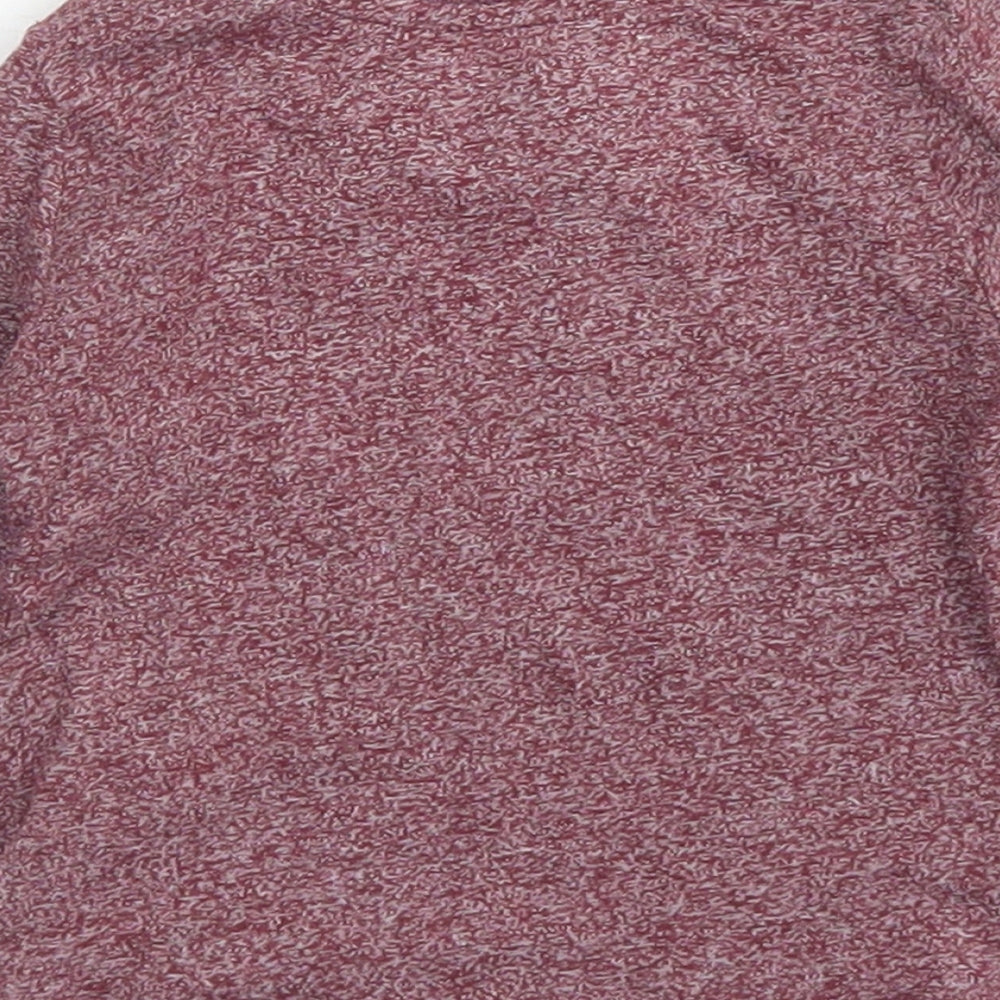 Primark Boys Red Cotton Basic T-Shirt Size 3-6 Months Crew Neck Snap