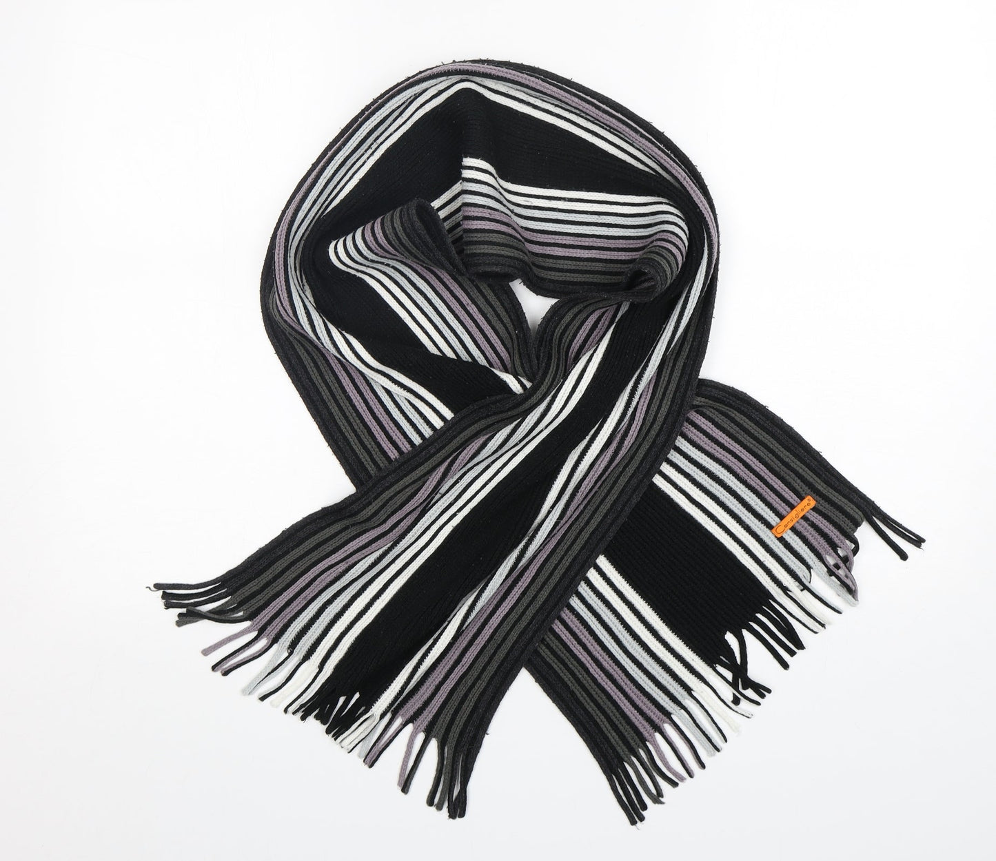 Consigliere Mens Multicoloured Striped Scarf Size Regular