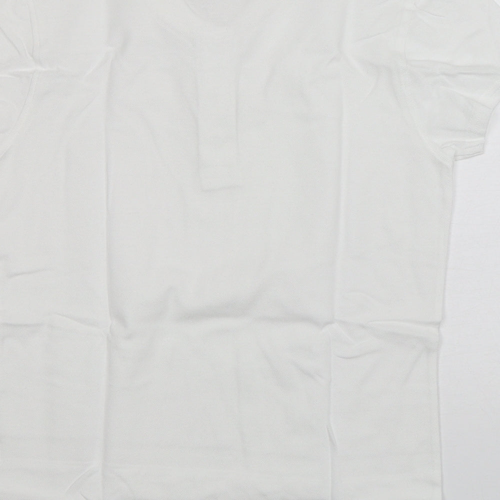 George Girls White Cotton Basic Polo Size 12-13 Years Collared