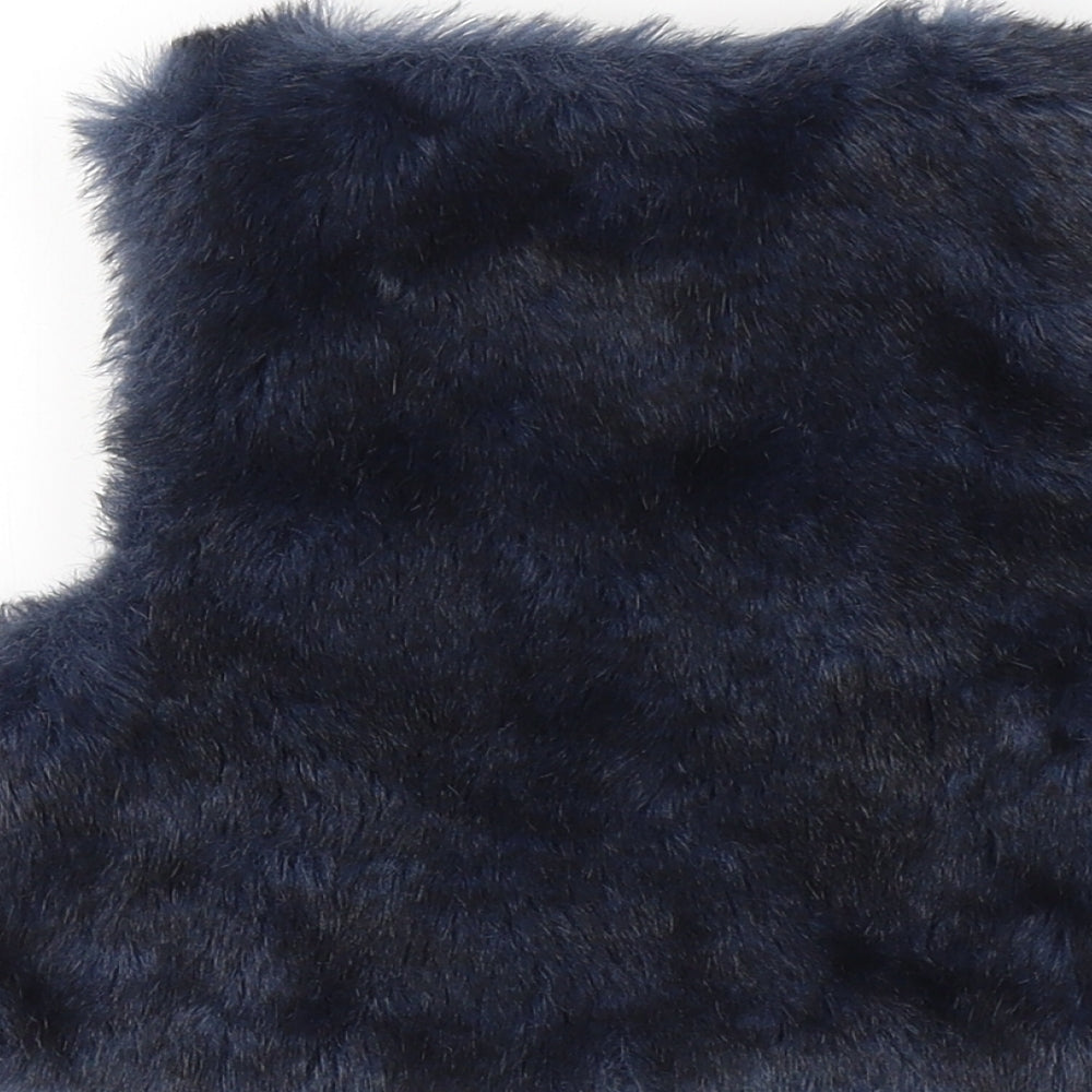 Mexx Girls Blue Gilet Waistcoat Size L Hook & Eye - Fur Waistcoat