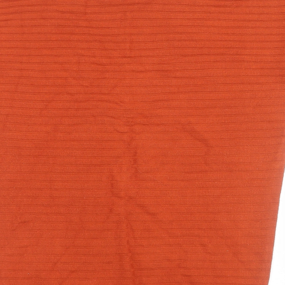 Bonmarché Womens Orange Boat Neck Viscose Pullover Jumper Size 12