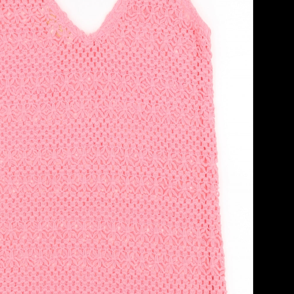 NEXT Womens Pink Polyester Basic Tank Size 6 V-Neck