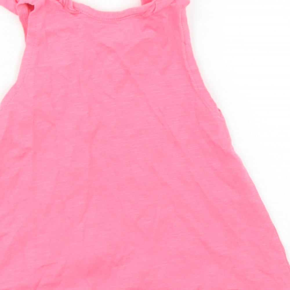 Nutmeg Girls Pink Cotton Basic Tank Size 12-18 Months Crew Neck