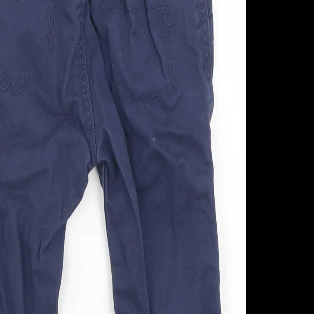 George Boys Blue Cotton Cargo Trousers Size 3-6 Months Drawstring