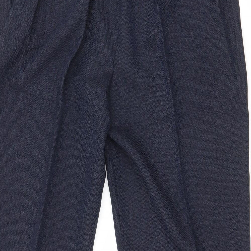 First Avenue Womens Blue Polyester Dress Pants Trousers Size 14 L25 in Regular