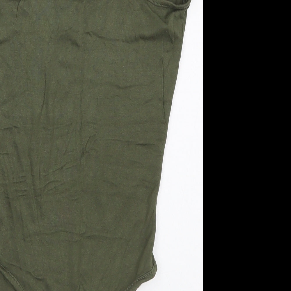 LOTD Womens Green Viscose Bodysuit One-Piece Size 6 Button