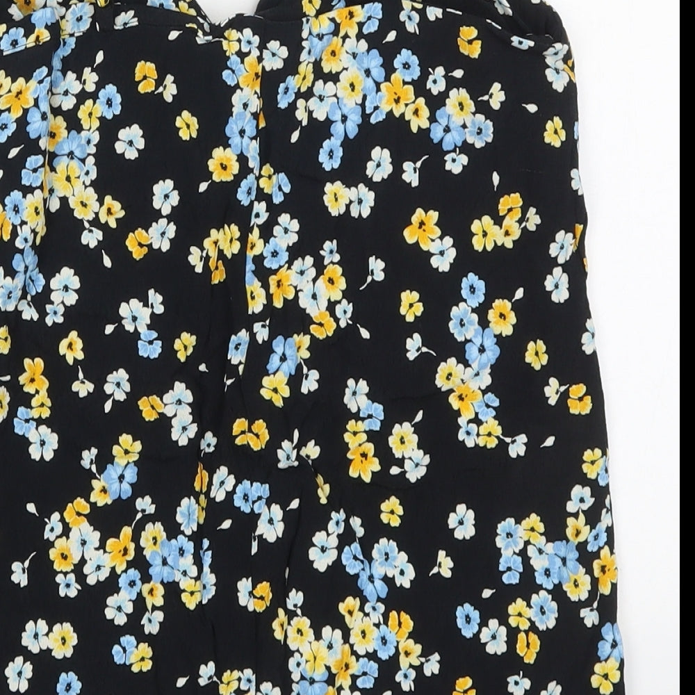 New Look Womens Multicoloured Floral Viscose Basic Tank Size 8 Square Neck