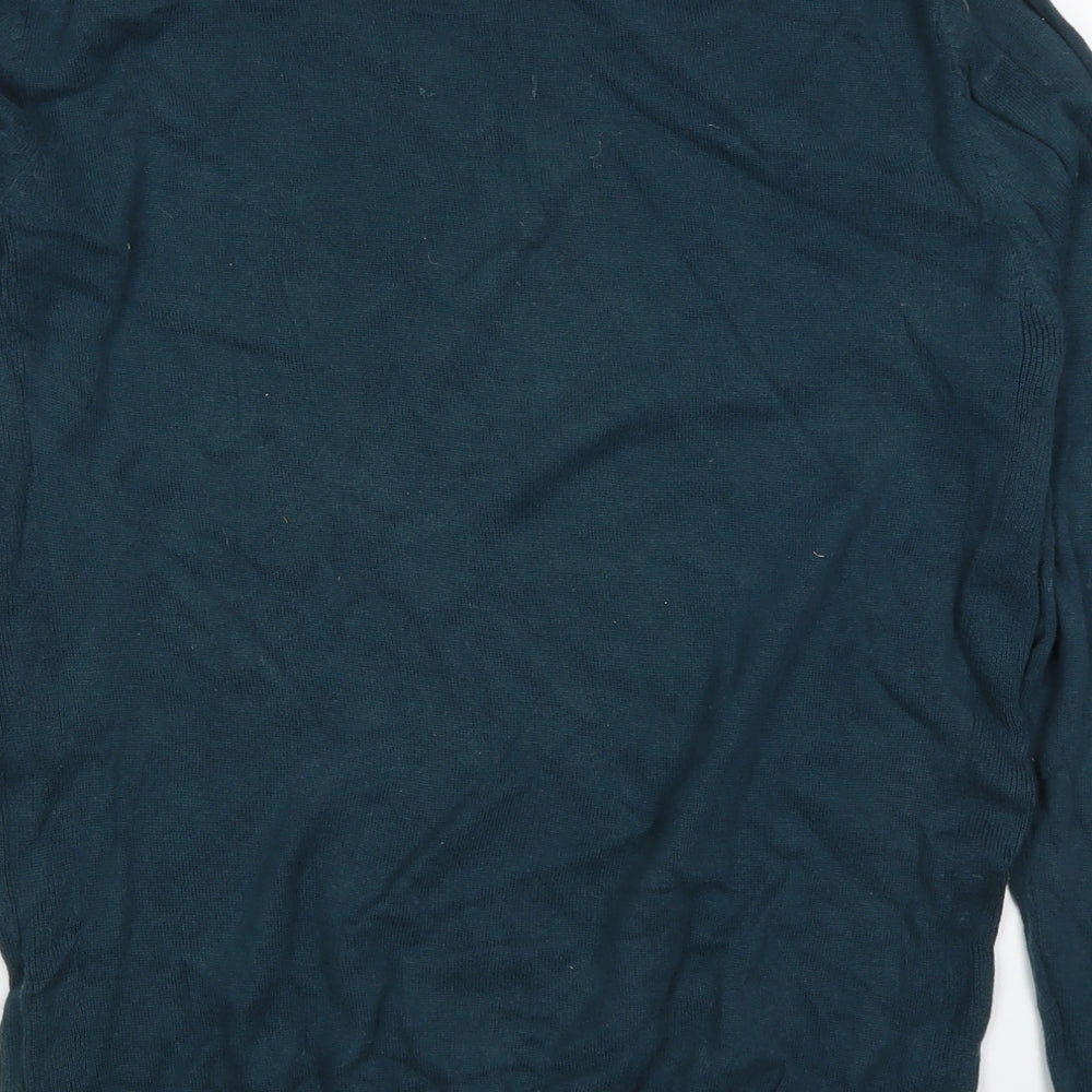 Twisted Soul Mens Blue Round Neck Cotton Pullover Jumper Size M