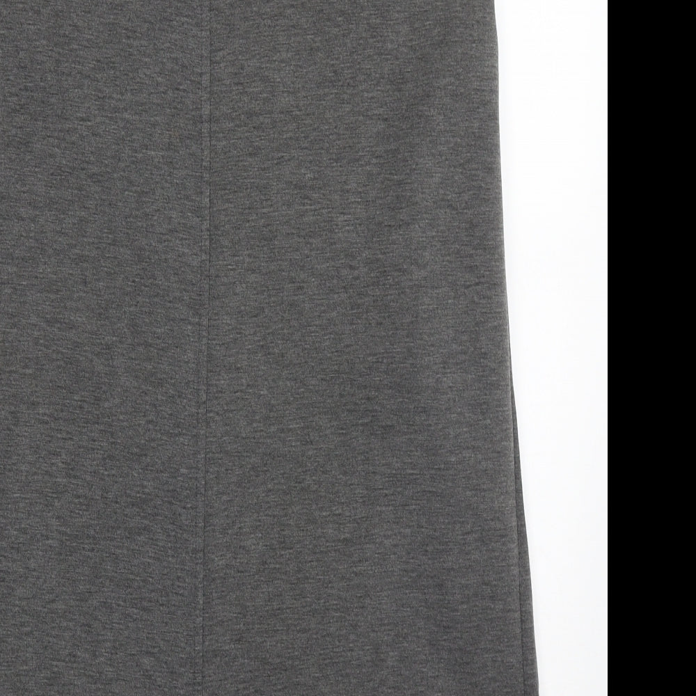 By Swan Womens Grey Cotton A-Line Size M Scoop Neck Zip