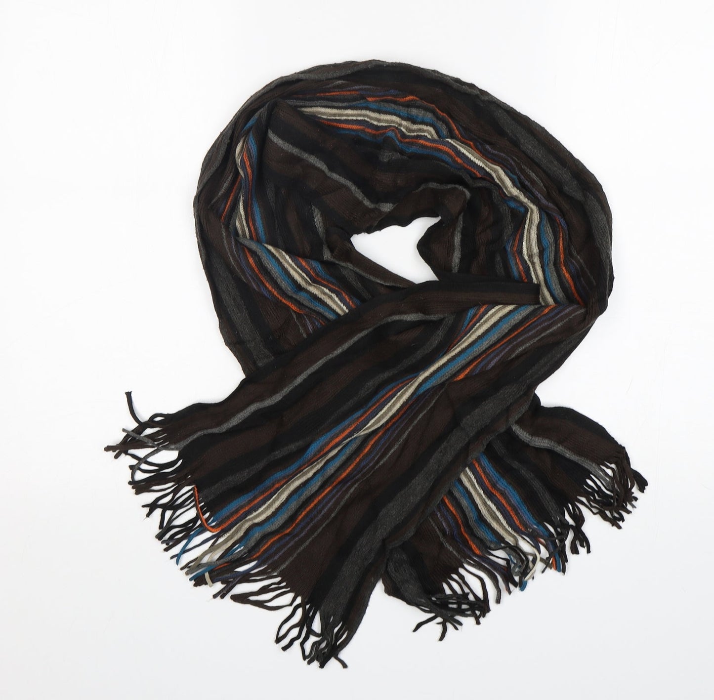 Preworn Unisex Multicoloured Striped Scarf Size Regular