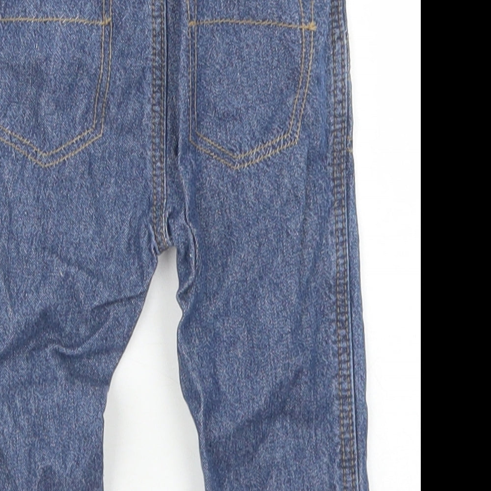 George Boys Blue Cotton Cargo Jeans Size 3-6 Months Drawstring