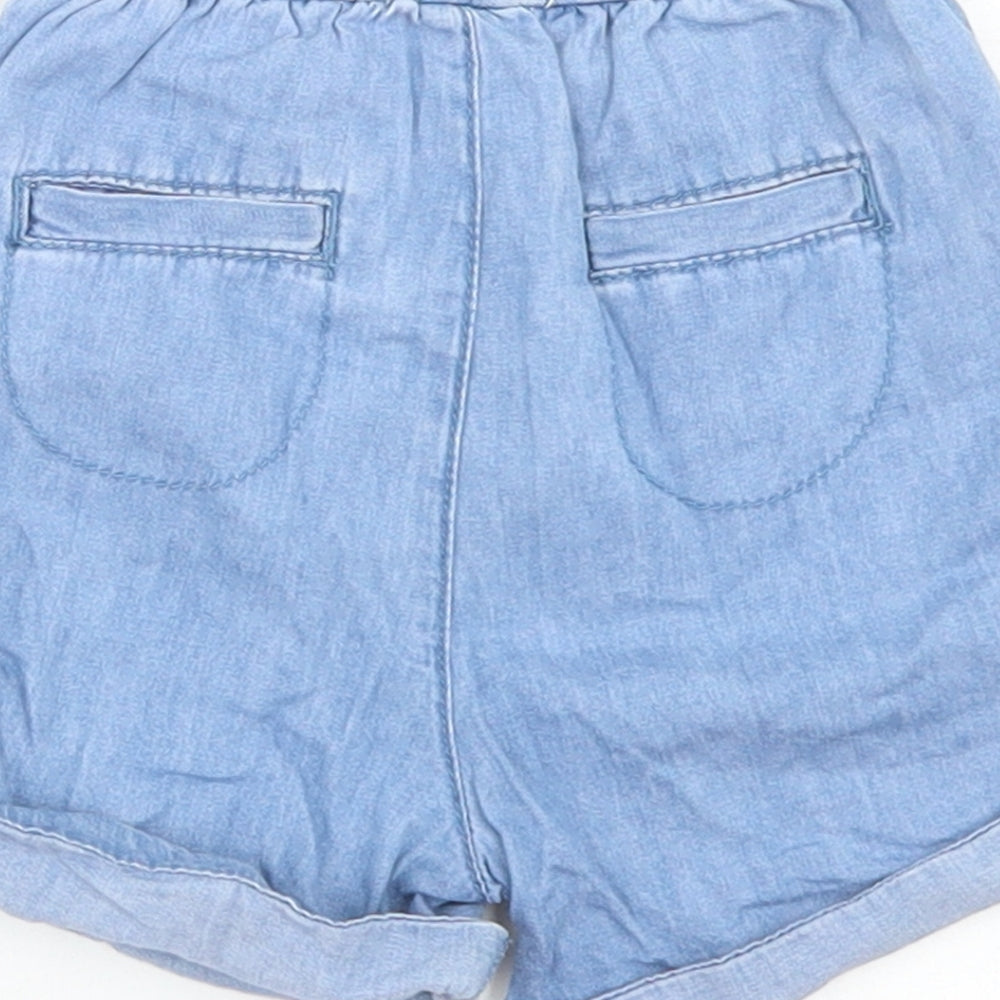 ZY Girls Blue Cotton Cropped Jeans Size 0-3 Months