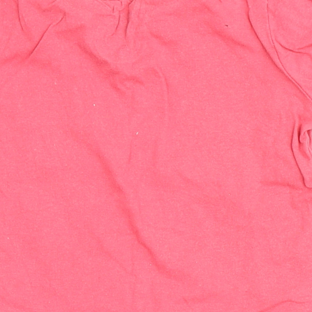 Primark Girls Pink 100% Cotton Basic T-Shirt Size 12-18 Months Round Neck - Smile