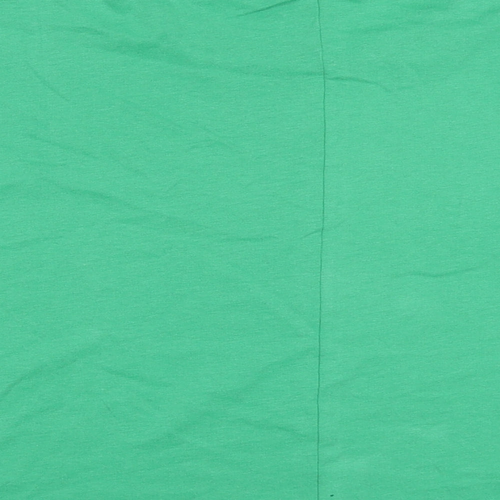Zara Womens Green Cotton Cropped T-Shirt Size S Crew Neck