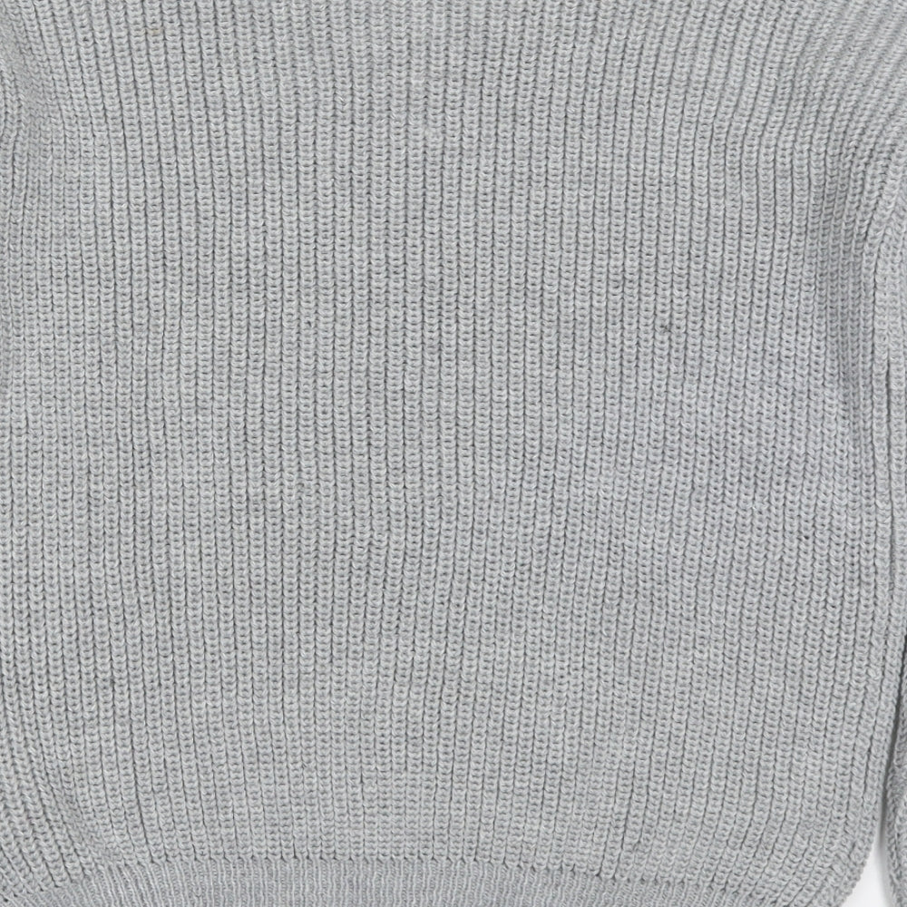 Missguided Womens Grey Round Neck Acrylic Pullover Jumper Size S