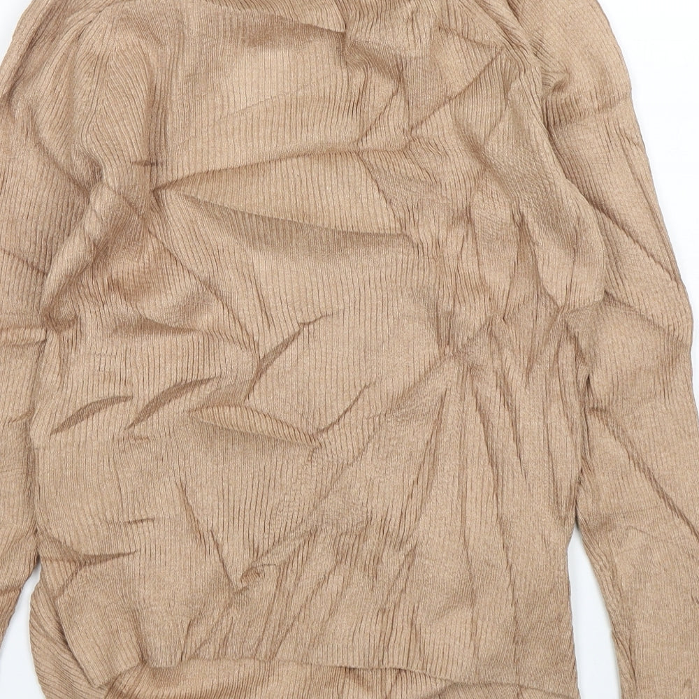 H&M Womens Beige Round Neck Viscose Pullover Jumper Size M