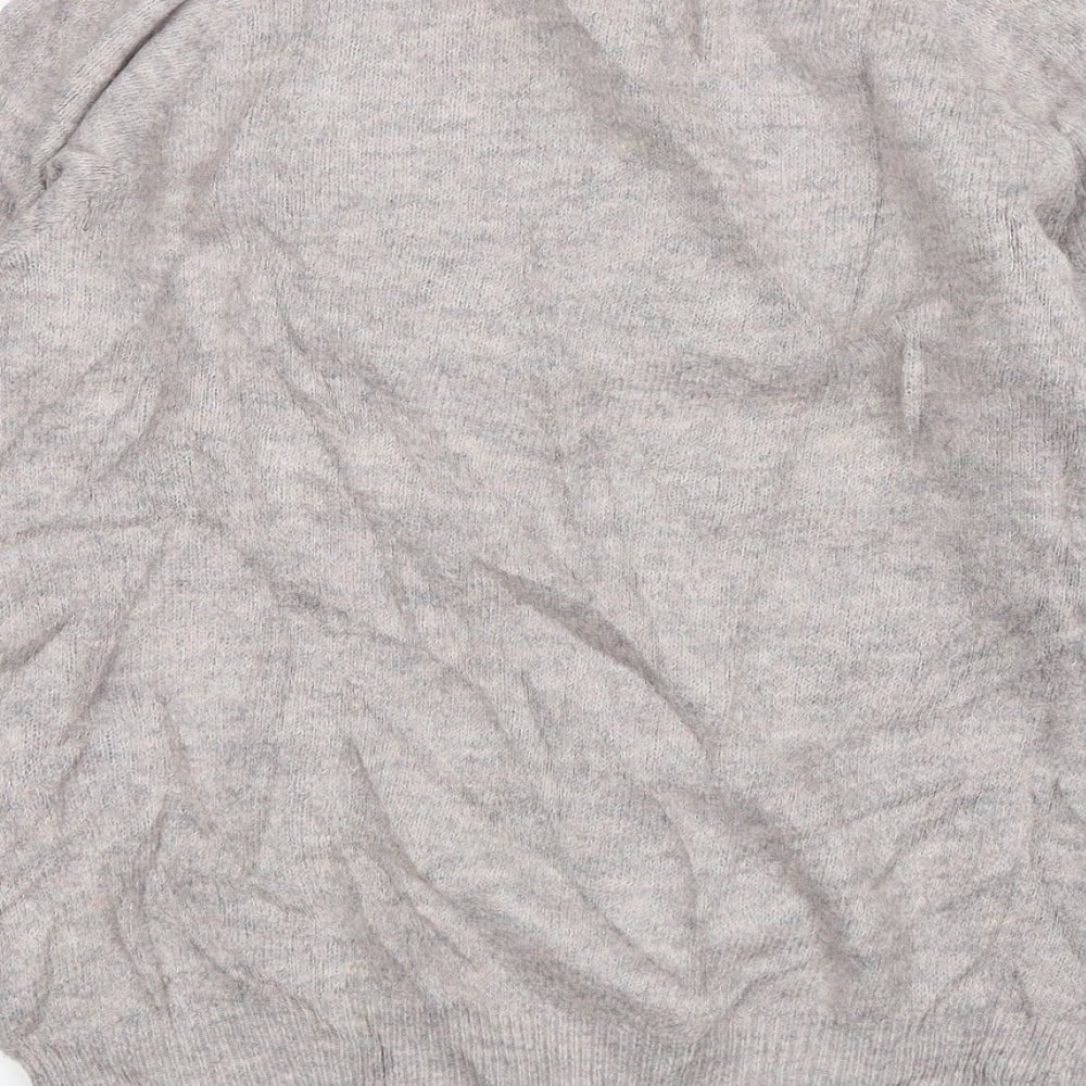 H&M Womens Pink V-Neck Acrylic Pullover Jumper Size XS
