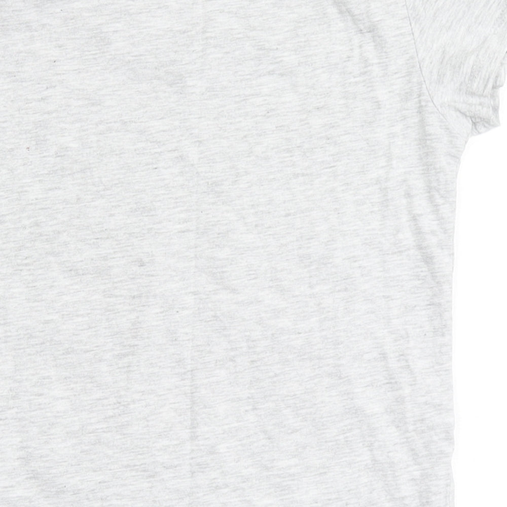 Pep&Co Girls Grey Cotton Basic T-Shirt Size 7-8 Years Round Neck - All about having fun