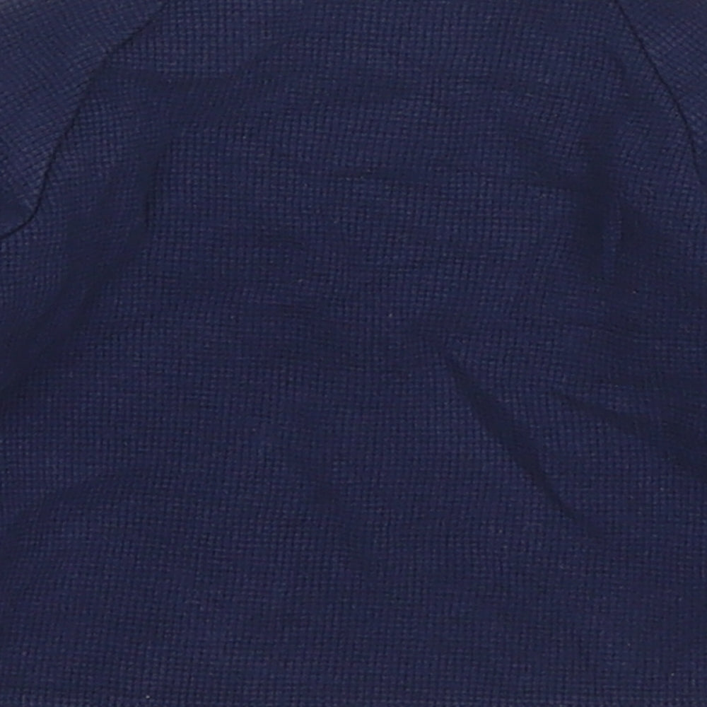 Marks & Spencer Boys Blue Cotton Basic T-Shirt Size 3-6 Months Crew Neck Button