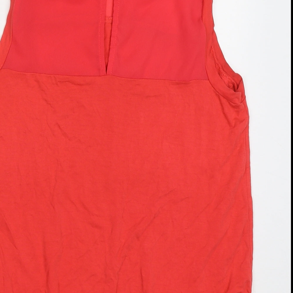 NEXT Womens Pink Viscose Basic Tank Size 12 Crew Neck