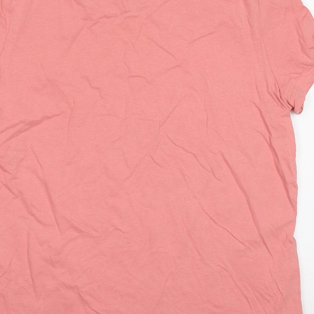 Very Womens Pink Cotton Basic T-Shirt Size 12 Crew Neck - be my happy place