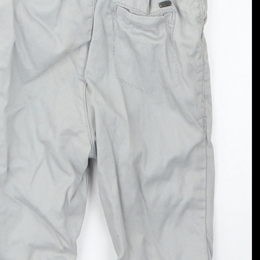 Marks & Spencer Boys Grey Cotton Capri Trousers Size 3-6 Months Button