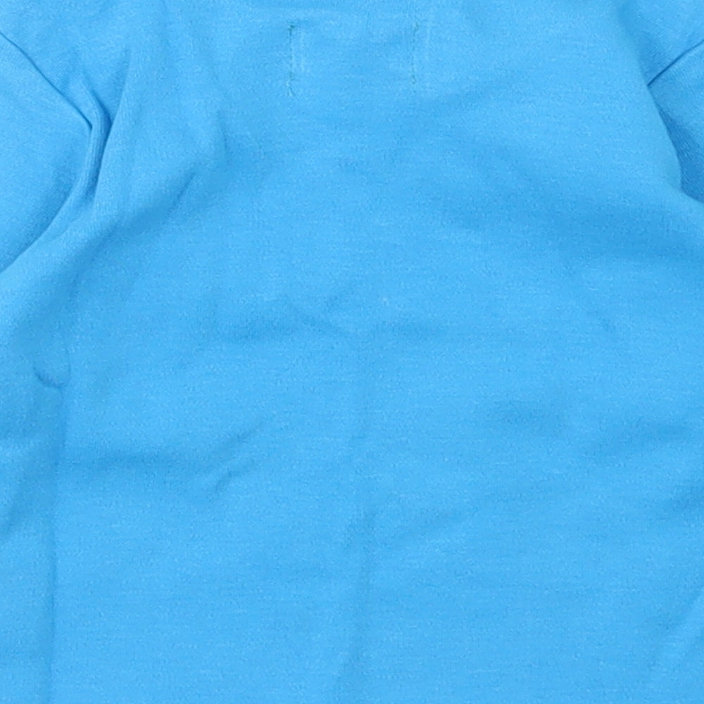 Baba + Boo Girls Blue Cotton Basic T-Shirt Size 3-6 Months Crew Neck - Russian Doll