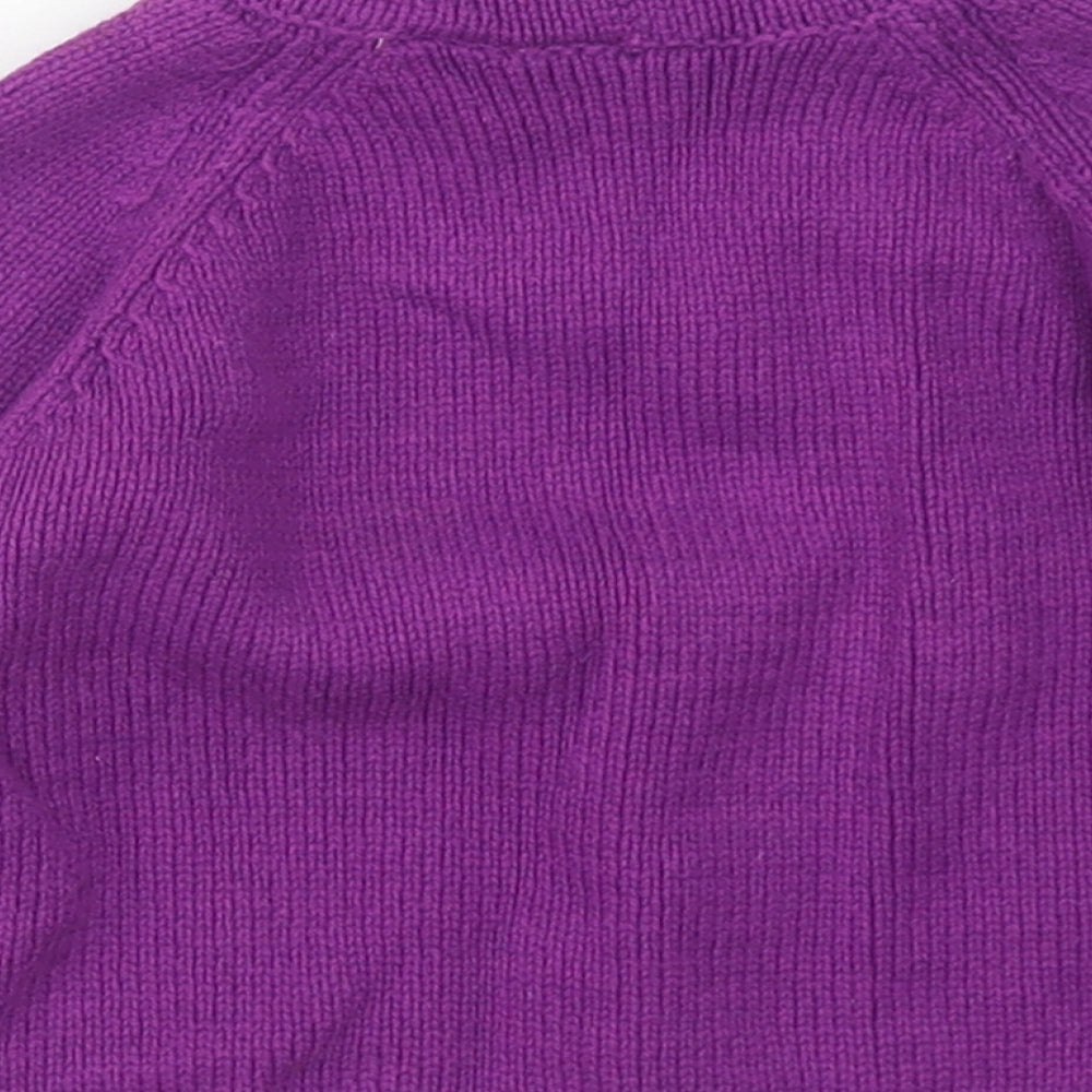 L.L. Bean Girls Purple Cotton Pullover Jumper Size 6-9 Months - Bear