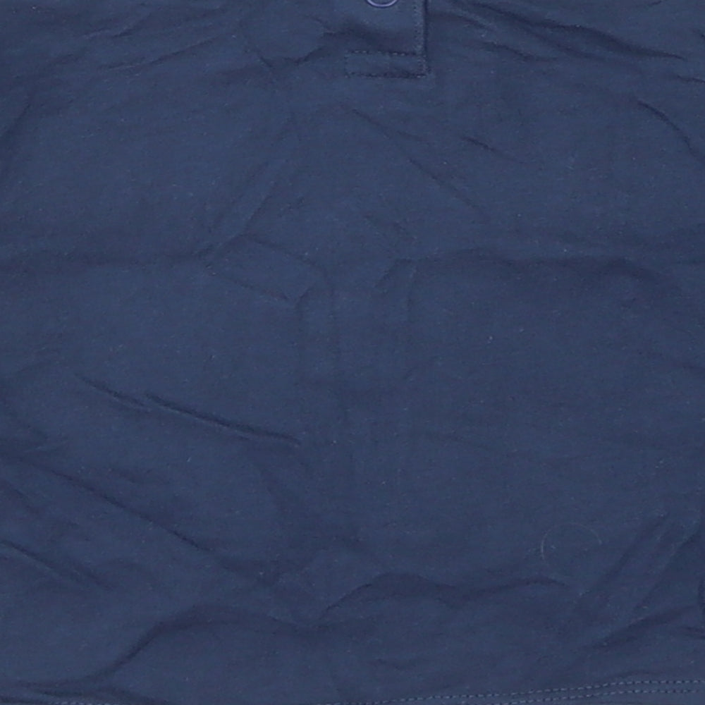 Mango Girls Blue Cotton Basic T-Shirt Size 12-18 Months Crew Neck Snap - Just be you