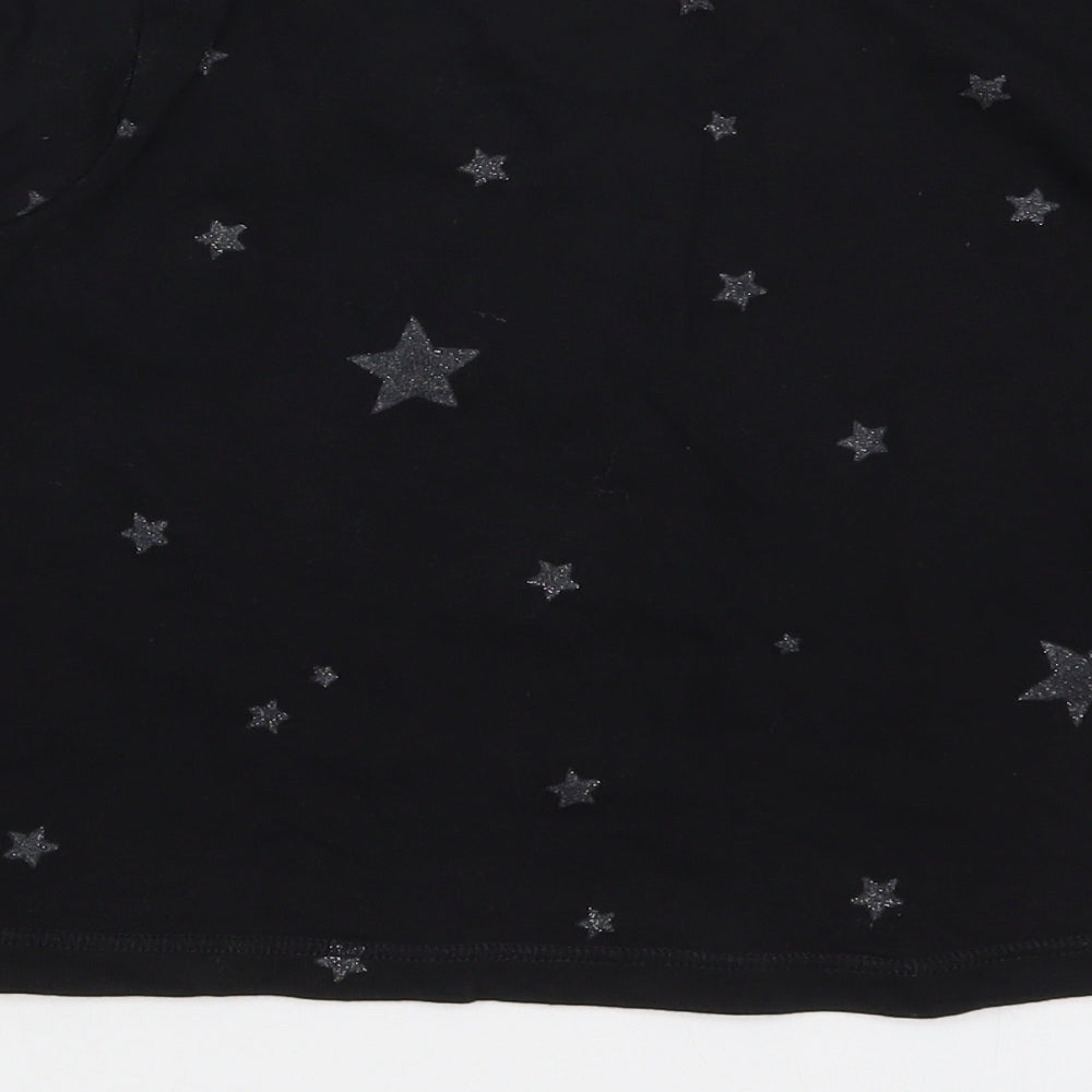 H&M Girls Black Cotton Pullover Sweatshirt Size 11-12 Years Pullover - Stars