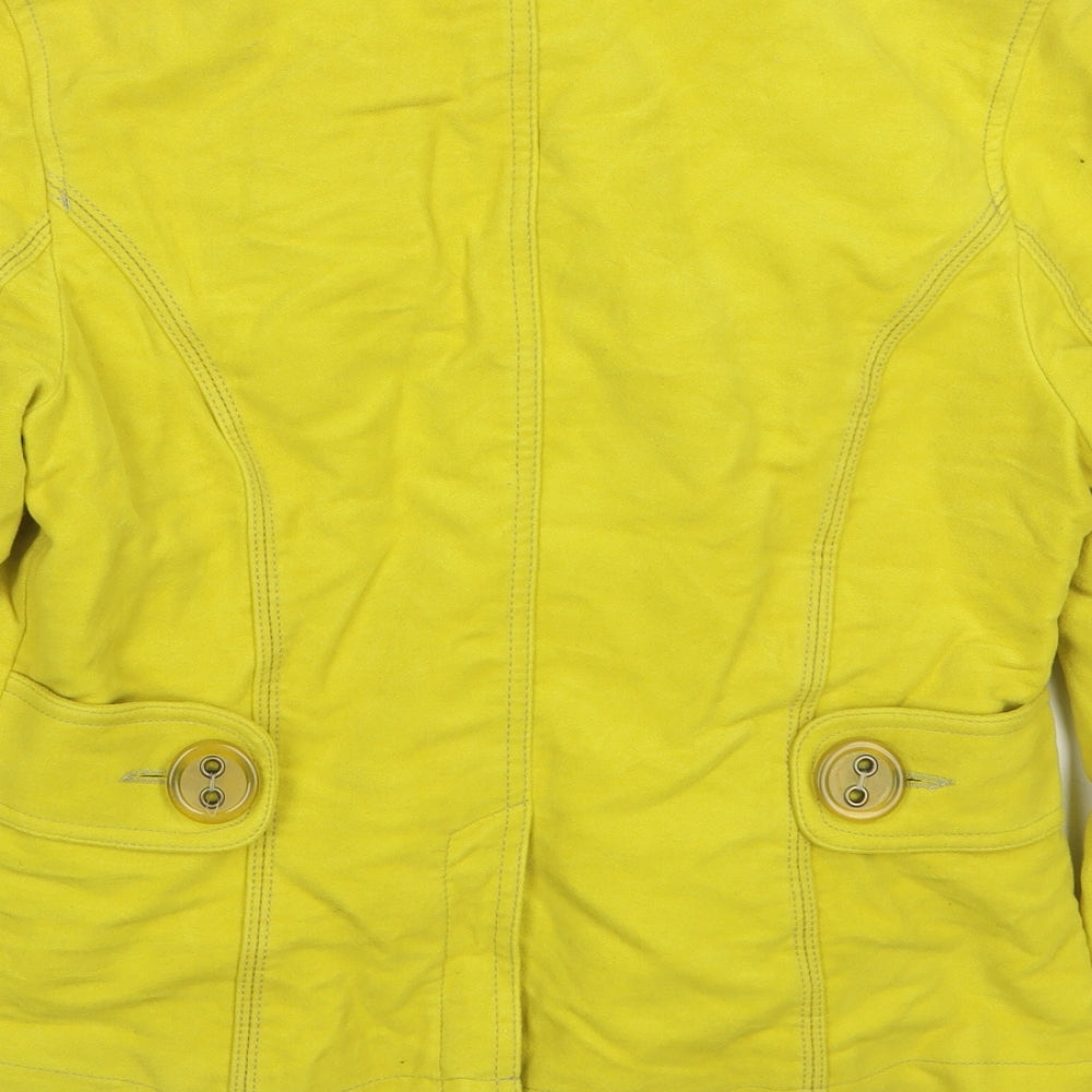 NEXT Womens Yellow Pea Coat Coat Size 12 Button