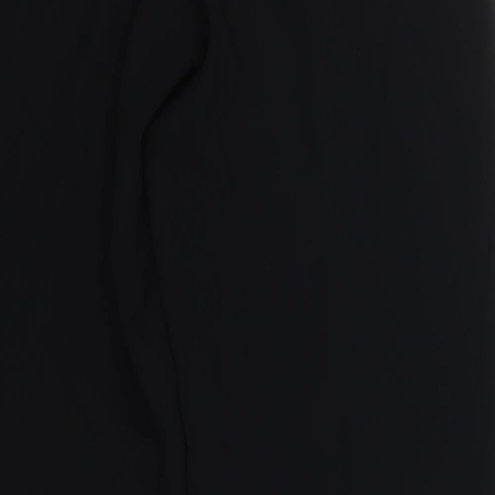 Trombolini Womens Black Polyester Trousers Size 32 in L30 in Regular Hook & Eye
