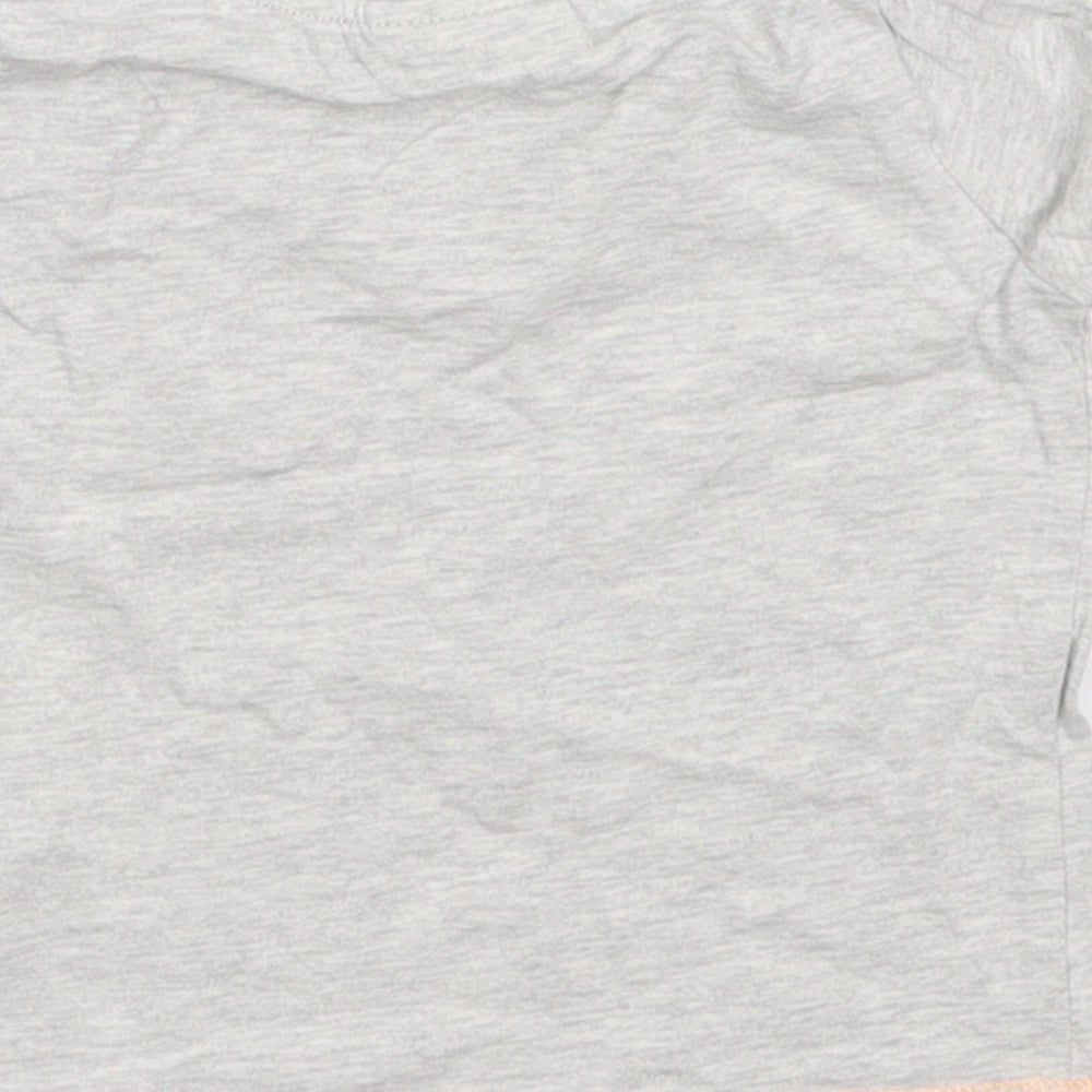 NEXT Boys Grey Cotton Basic T-Shirt Size 0-3 Months Crew Neck Pullover - Orange Pocket