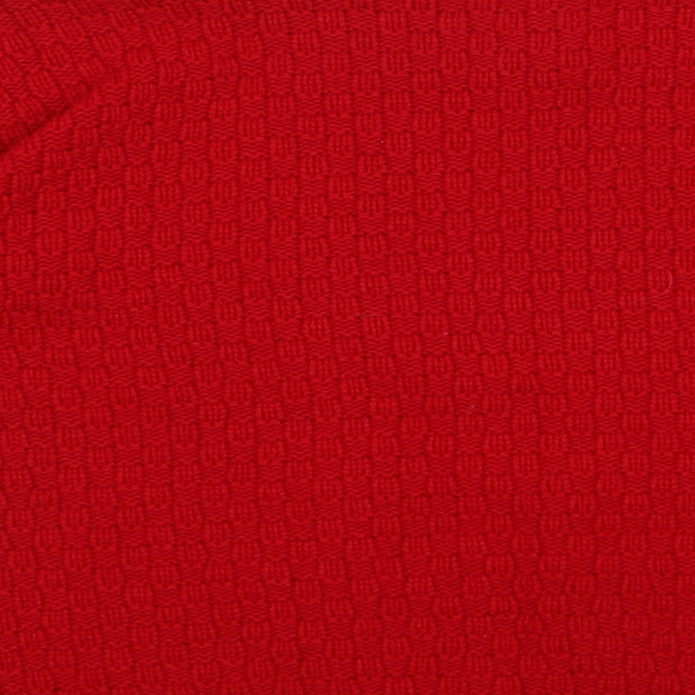 PINK Womens Red High Neck Acrylic Pullover Jumper Size M