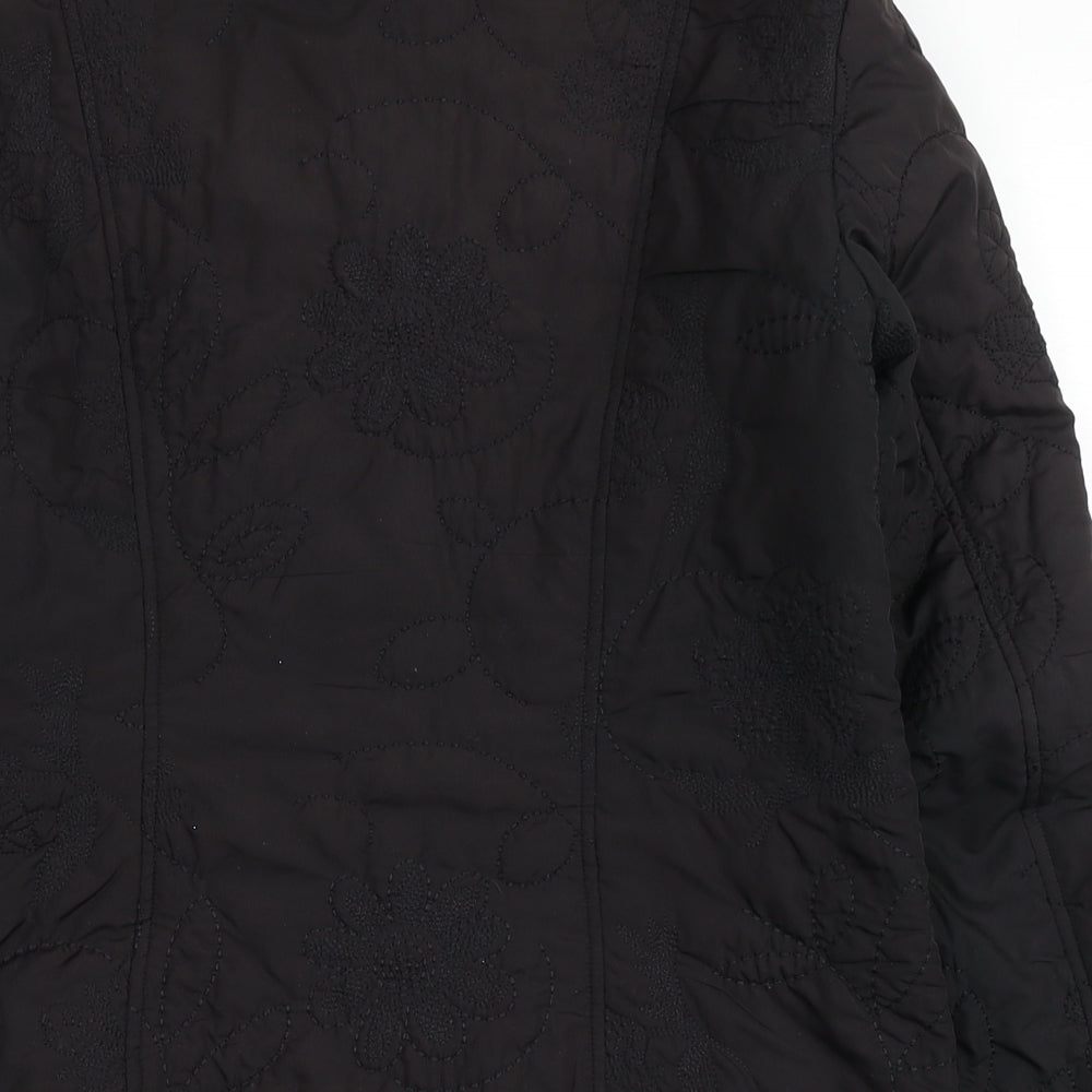 Tendenza Womens Black Jacket Coat Size 8 Button