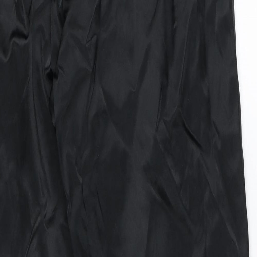 Marks and Spencer Womens Black Nylon Trousers Size 12 L26.5 in Regular Zip