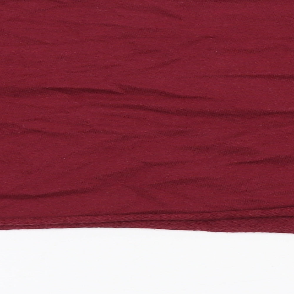 PRETTYLITTLETHING Womens Red 100% Cotton Pullover Sweatshirt Size 6 - Cropped