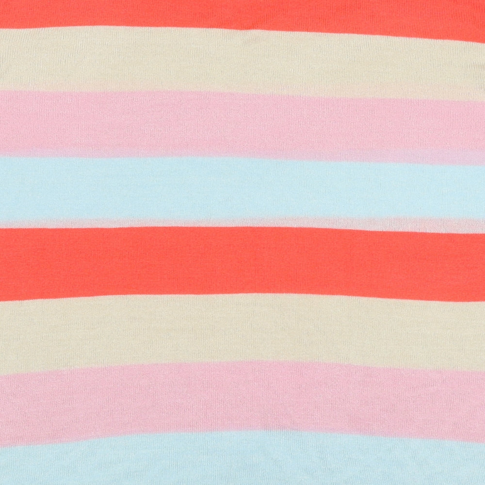 Only Womens Multicoloured Crew Neck Striped Acrylic Pullover Jumper Size L