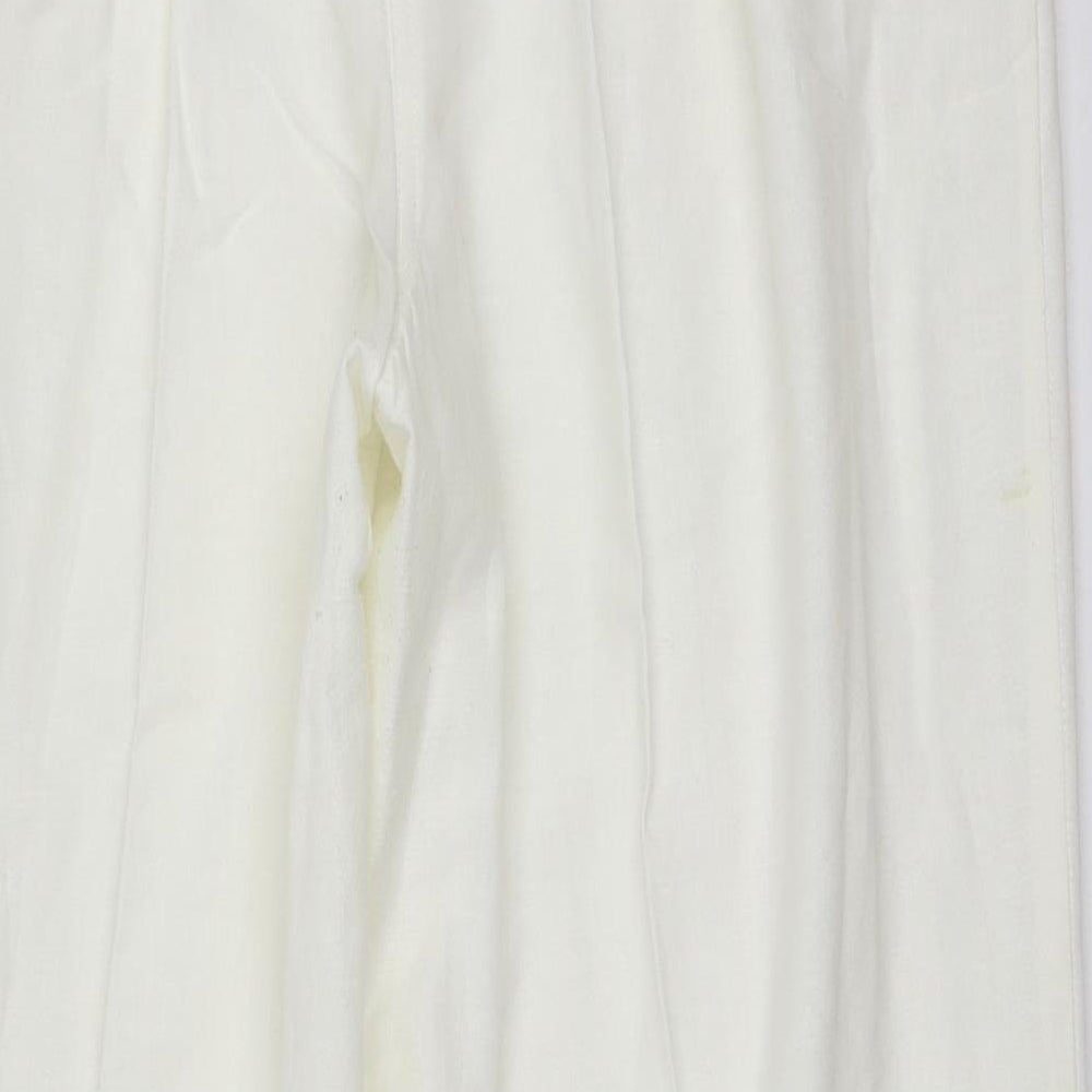being casual Womens White Cotton Trousers Size 18 L30 in Regular