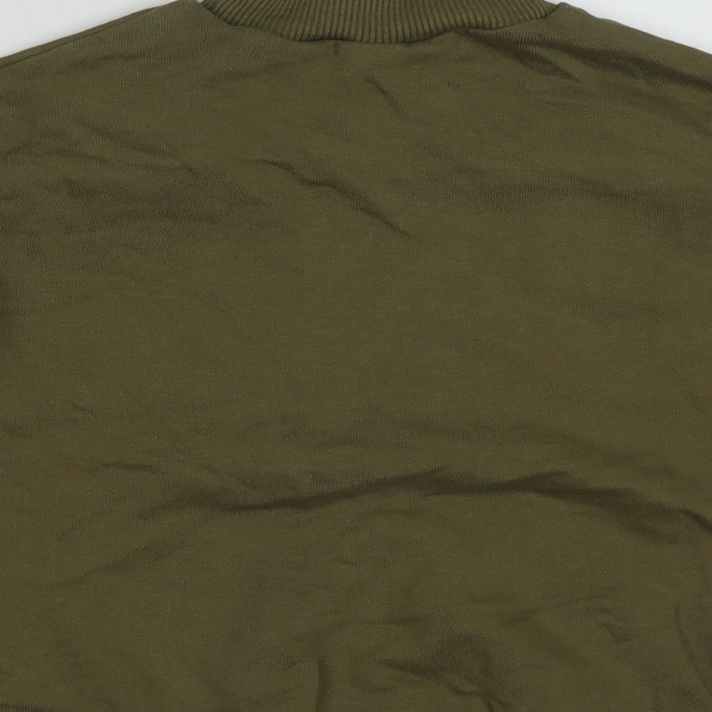 NEXT Girls Green Crew Neck Cotton Pullover Jumper Size 3 Years Pullover - crop jumper