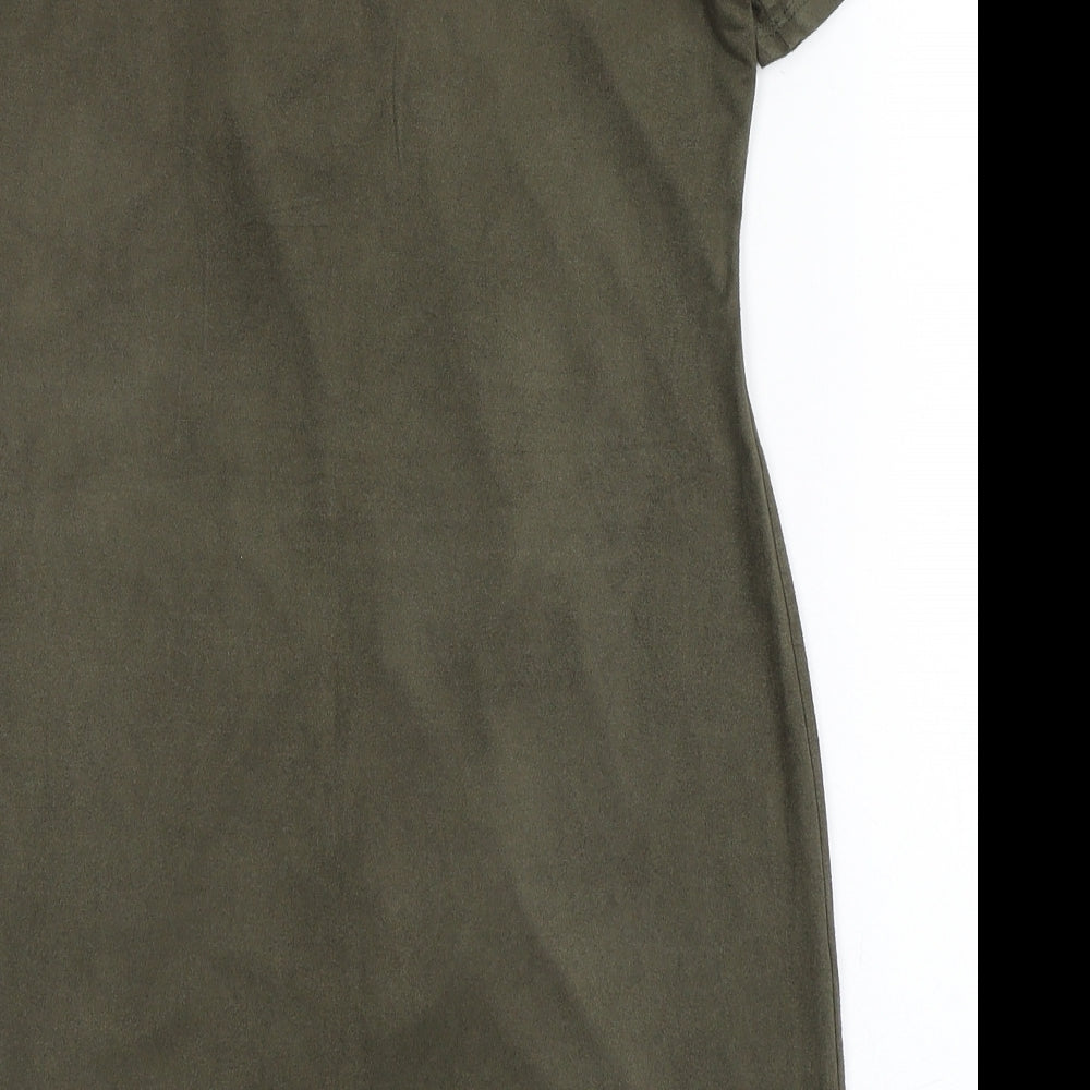 Atmosphere Womens Green Polyester A-Line Size 4 V-Neck